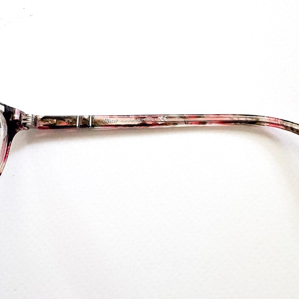 READ Persol Womens Eyeglasses Pink Pattern FRAMES ONLY Splayed Flared 52-16-140 - Picture 5 of 13